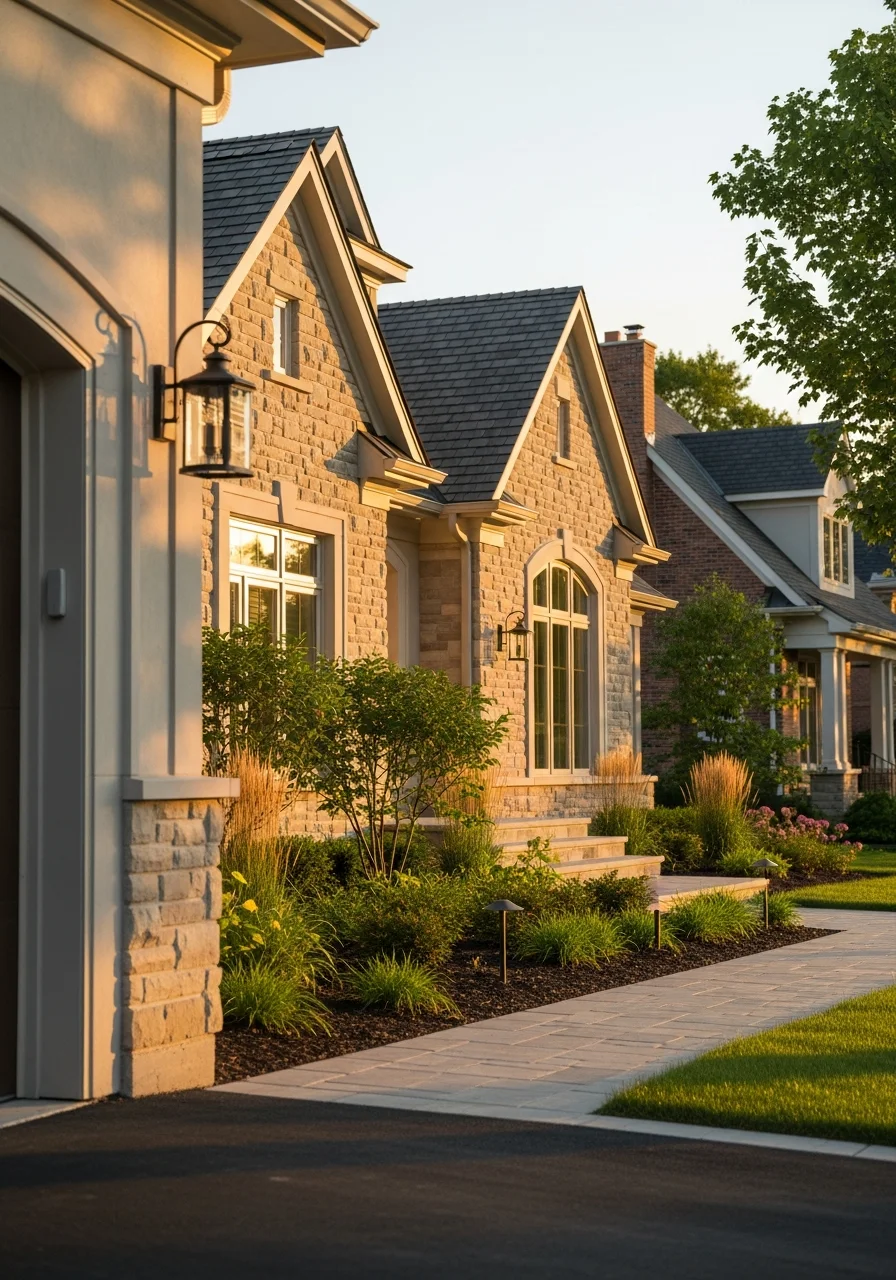 Oak Brook home detail showcasing premium finishes, quality materials, and sophisticated exterior design.
